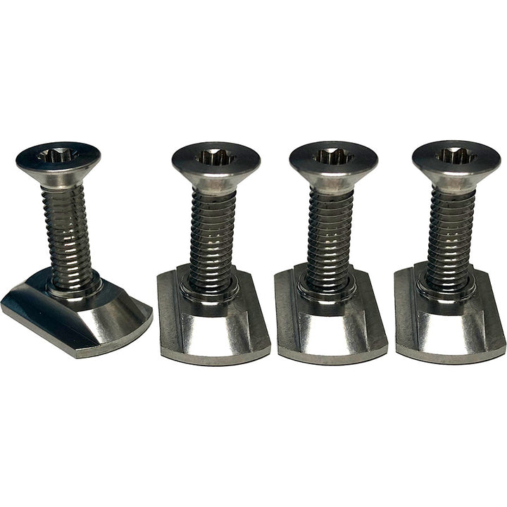 Foilite M6 Titanium Hydrofoil Hardware Set - 4 Track Nuts and 4 M6 Screws
