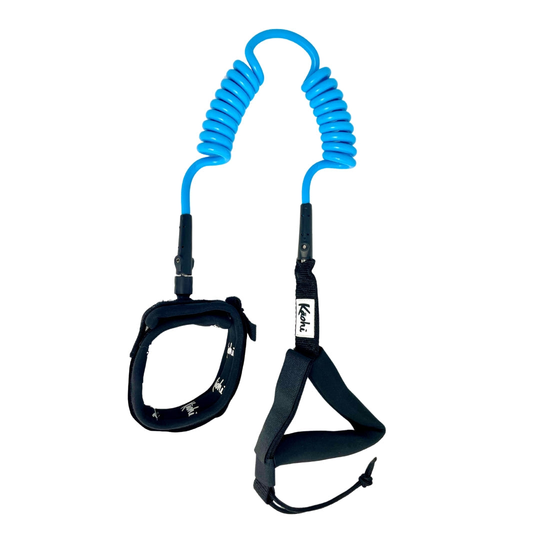 sup wing wing foil leash double coil prone ankle calf cuff surfing hydro foil downwind