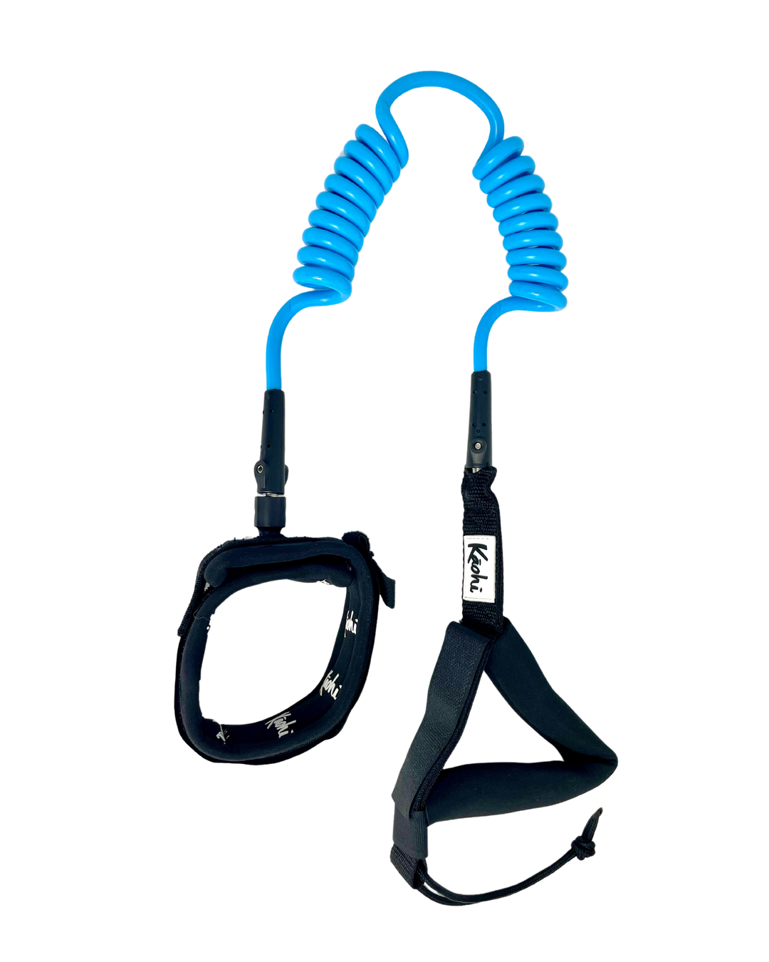 sup wing wing foil leash double coil prone ankle calf cuff surfing hydro foil downwind Blue