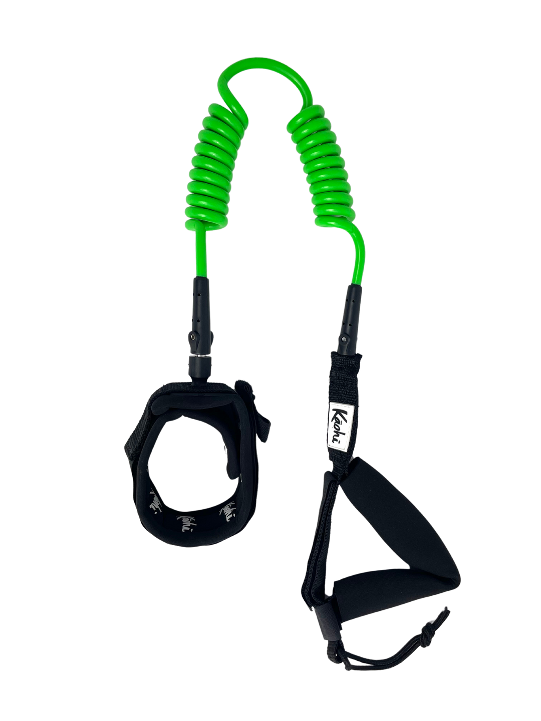 sup wing wing foil leash double coil prone ankle calf cuff surfing hydro foil downwind Green