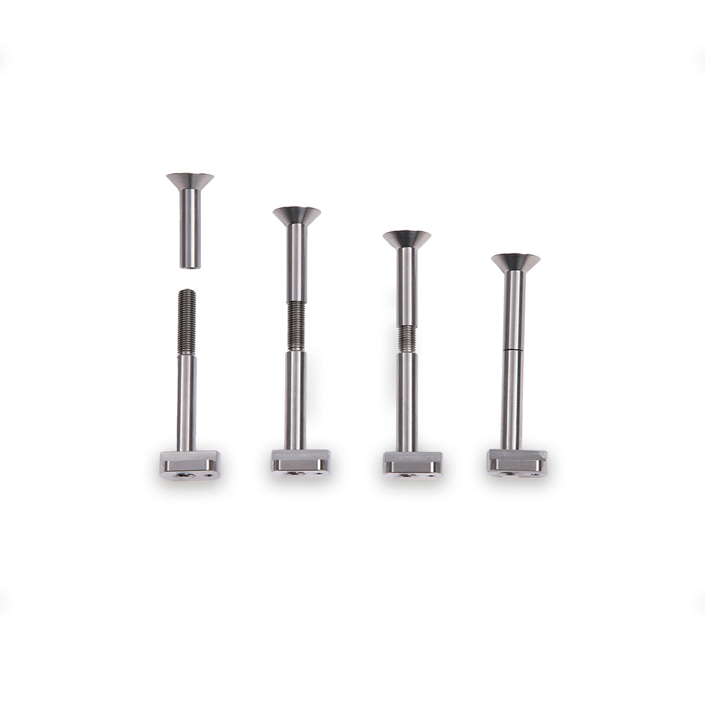 Foil Drive Fusion titanium M7 split bolt kit, four silver bolts